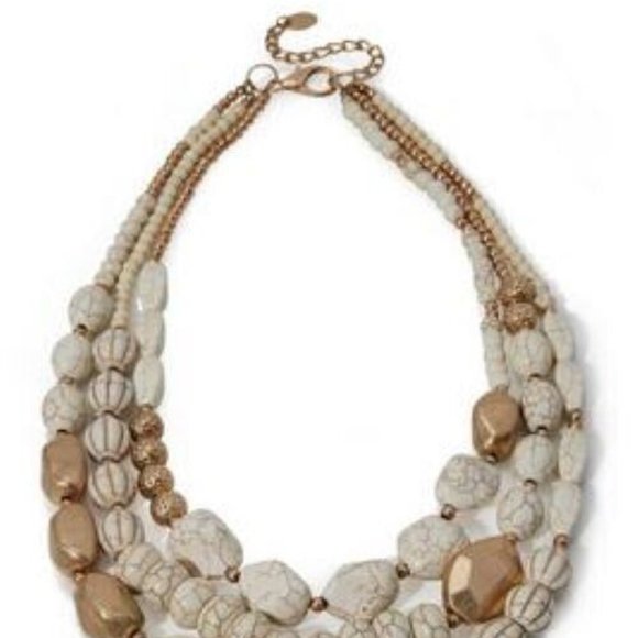 BOSTON PROPER NATURAL STONE LAYERED NECKLACE - Picture 3 of 3